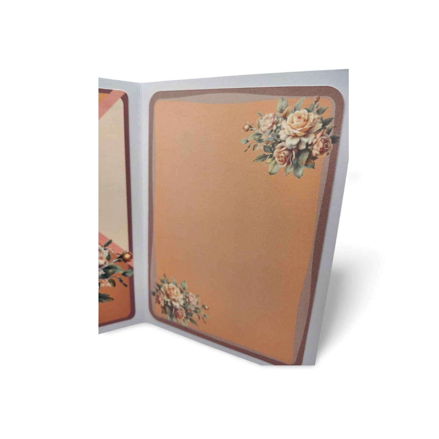Floral design on a card with a white background