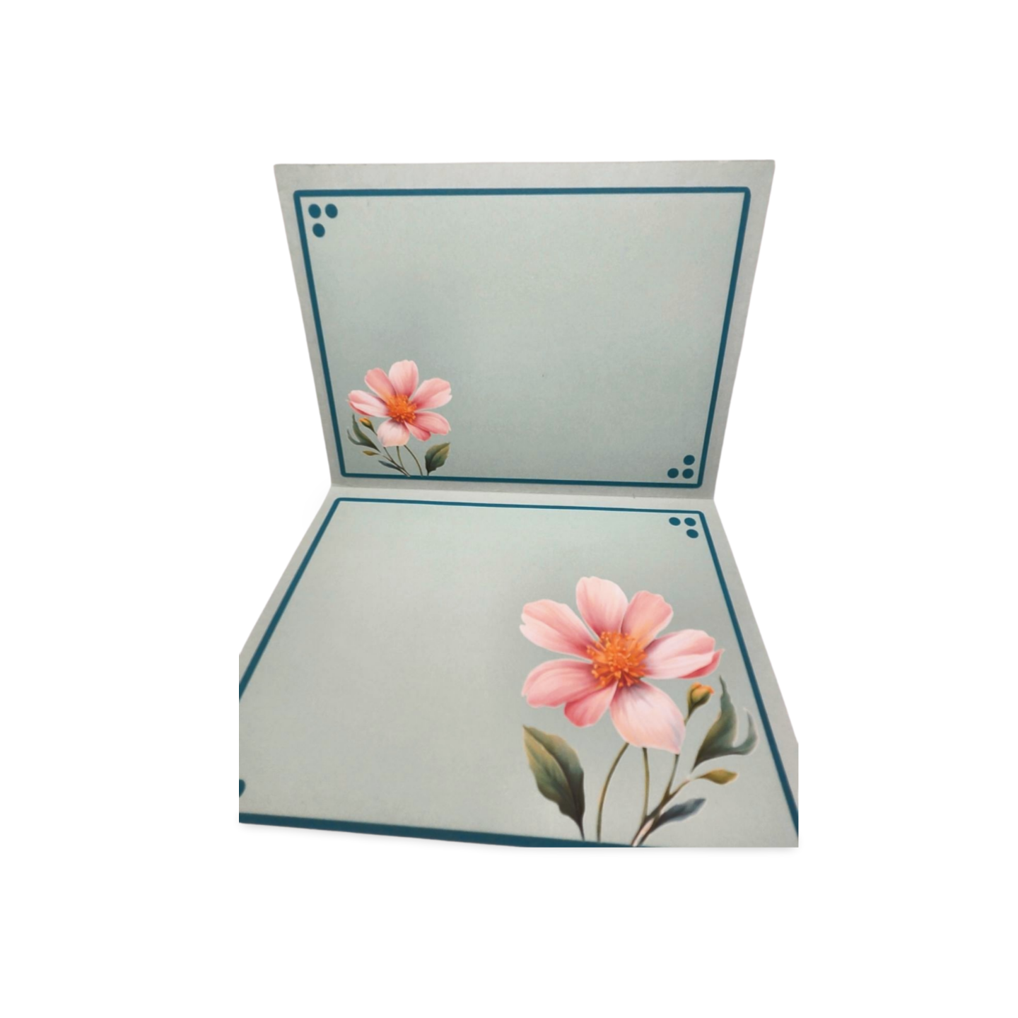 Floral design on a card with a white background