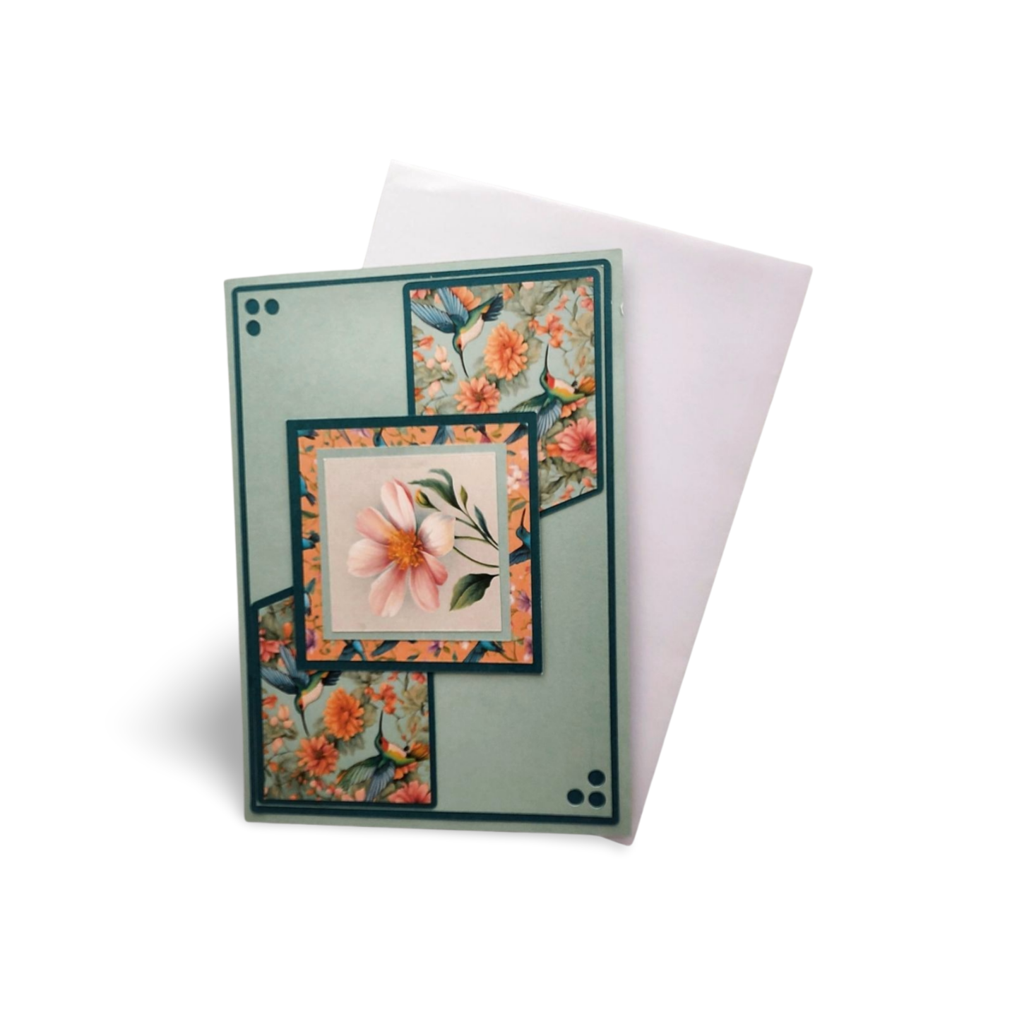 Greeting card with floral design on a white background