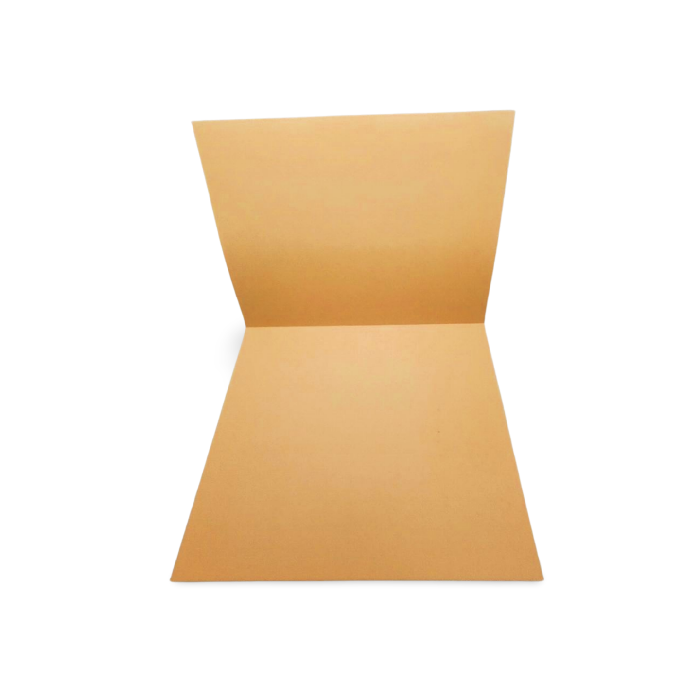 Open beige card on a white background