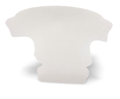 White ceramic mushroom-shaped object on a white background
