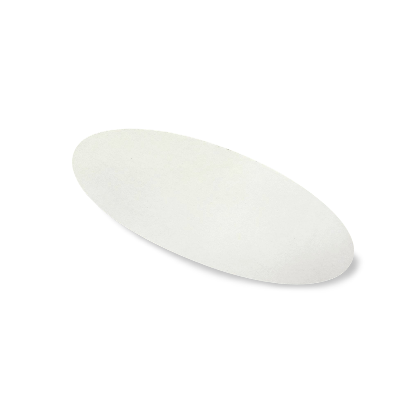 White oval object on a white background