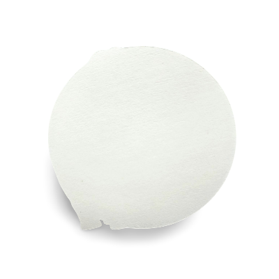 White spherical object on a white background