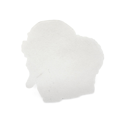 White cloud-shaped object on a white background