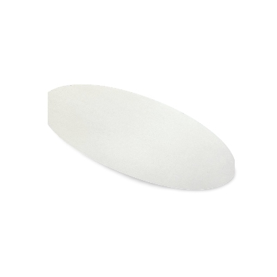 White oval object on a white background