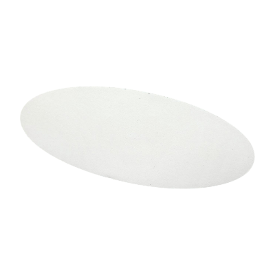 White oval plate on a white background