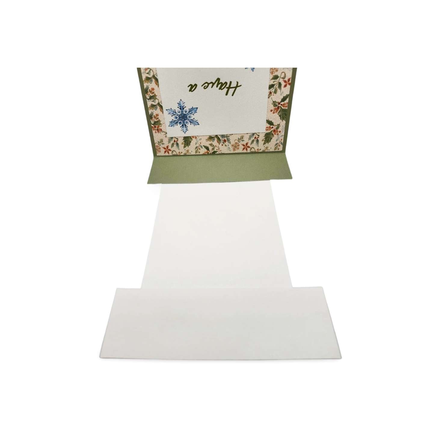 Floral card with snowflake design on a white background
