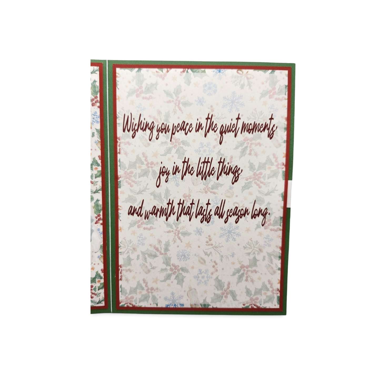 Greeting card with floral design and text on a white background