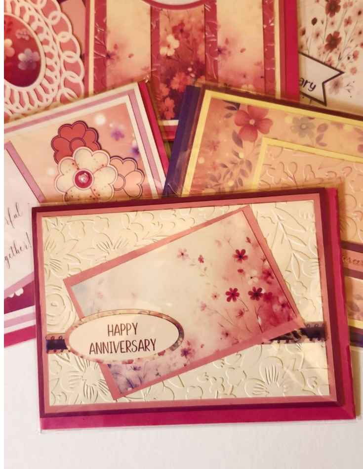Collection of floral and decorative greeting cards on a white background