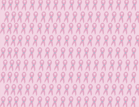 Pattern of pink breast cancer awareness ribbons on a pink background