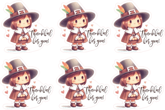 Thankful for You — Sticker Sheet — Digital Download