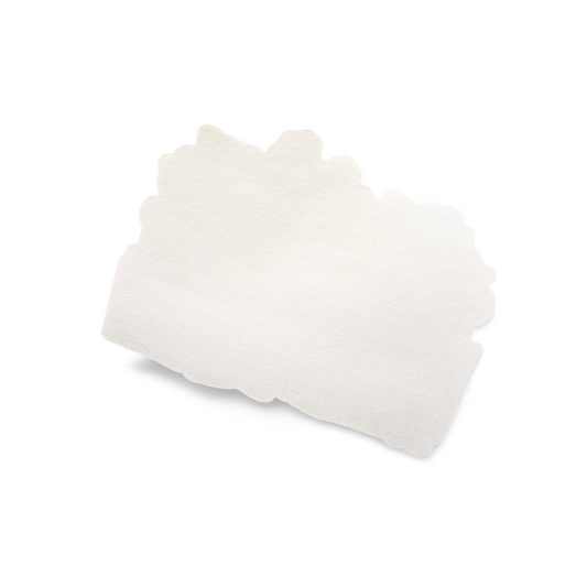 White rectangular object on a white background