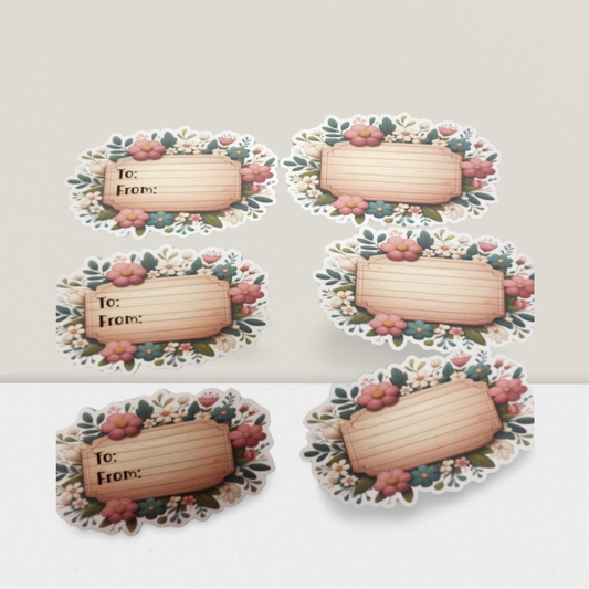 Set of 6 gift tags
