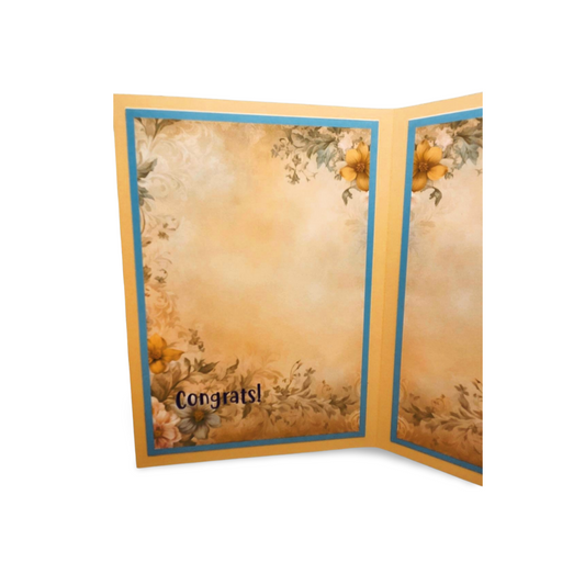 Floral congratulatory card with 'Congrats!' text on a white background