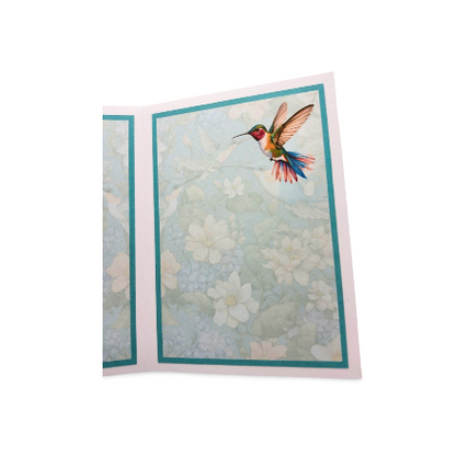 Decorative panel with a hummingbird design on a floral background