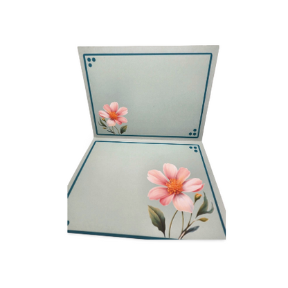 Floral design on a card with a white background