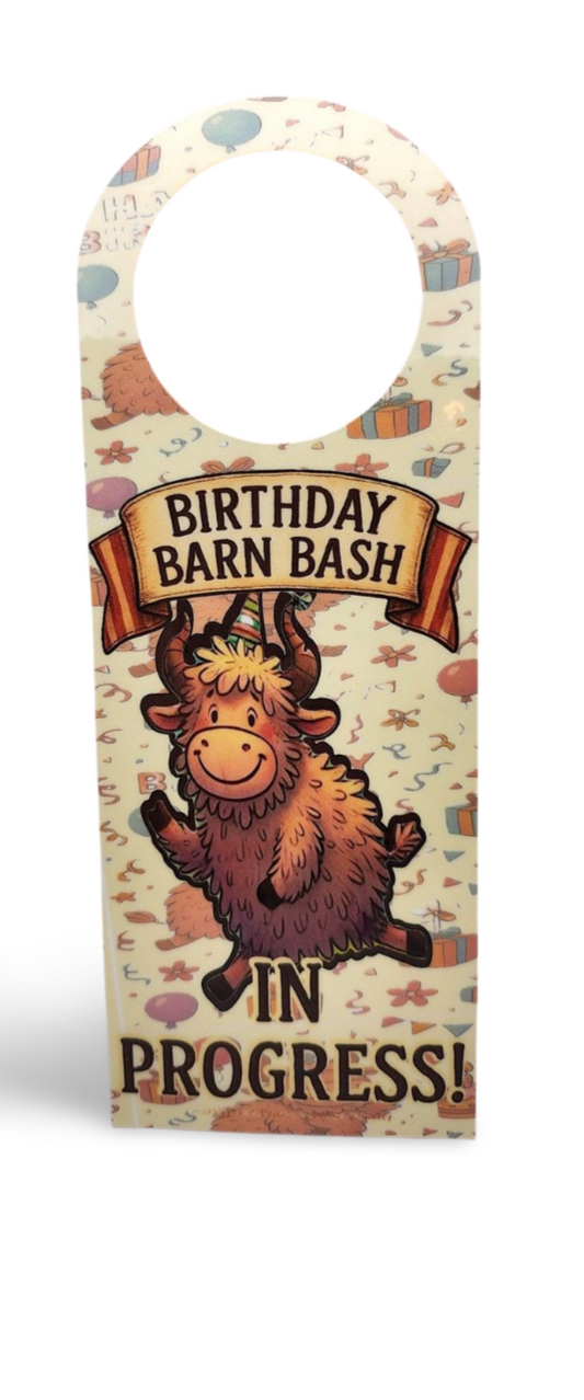 🚪 Birthday Barn Bash Doorknob Hanger – Limited Edition