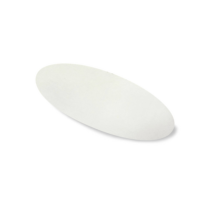White oval object on a white background