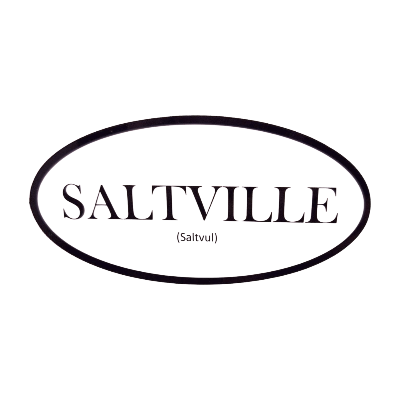 Oval logo with 'SALTVILLE' text on a white background