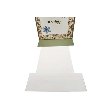 Floral card with snowflake design on a white background