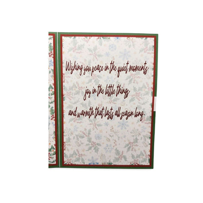 Greeting card with floral design and text on a white background