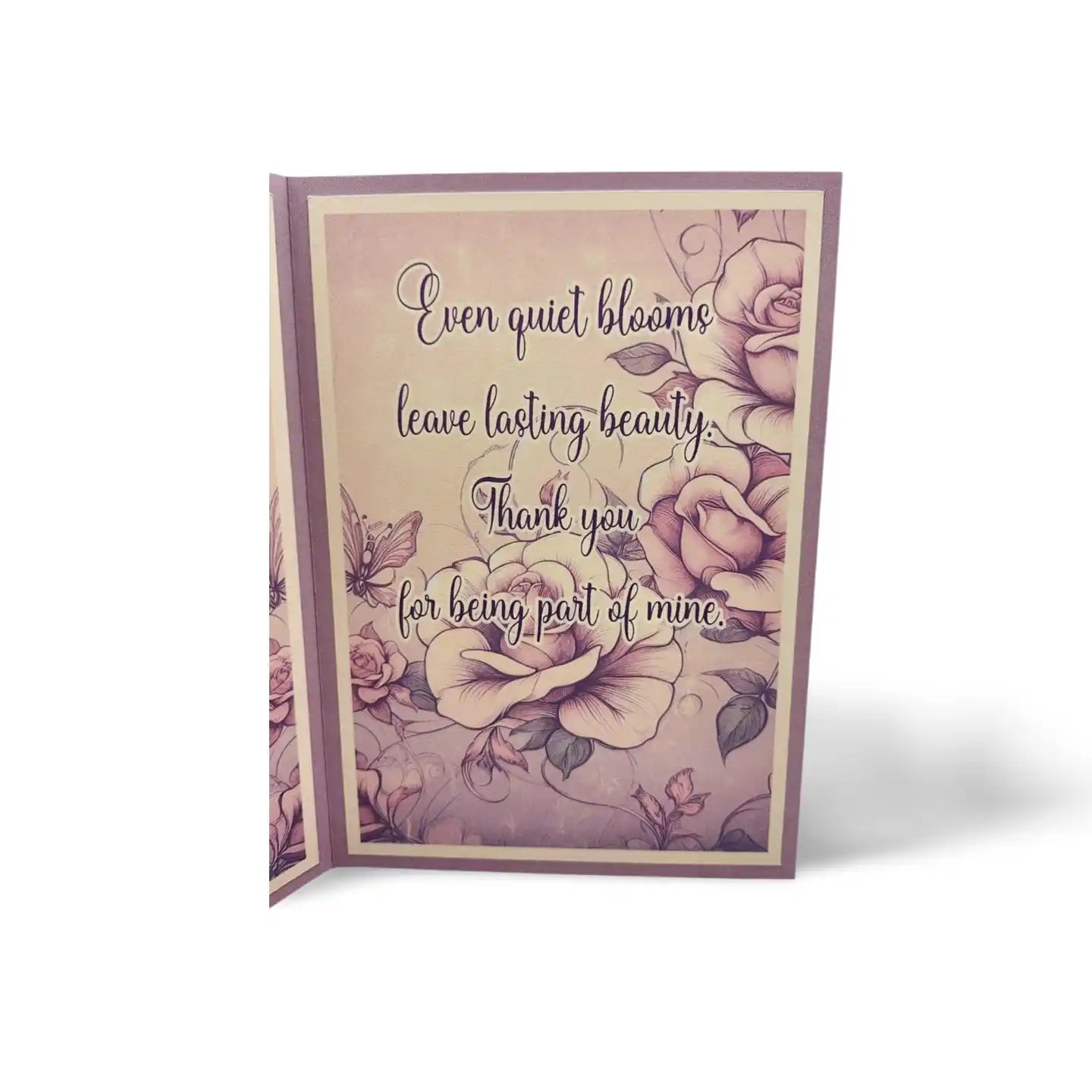 Floral card with text on a white background