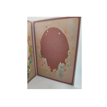 Decorative card with floral design on a white background