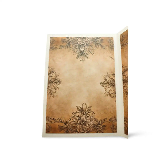 Floral design on a textured paper-like surface