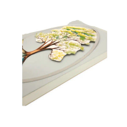 Card with a tree design on a white background