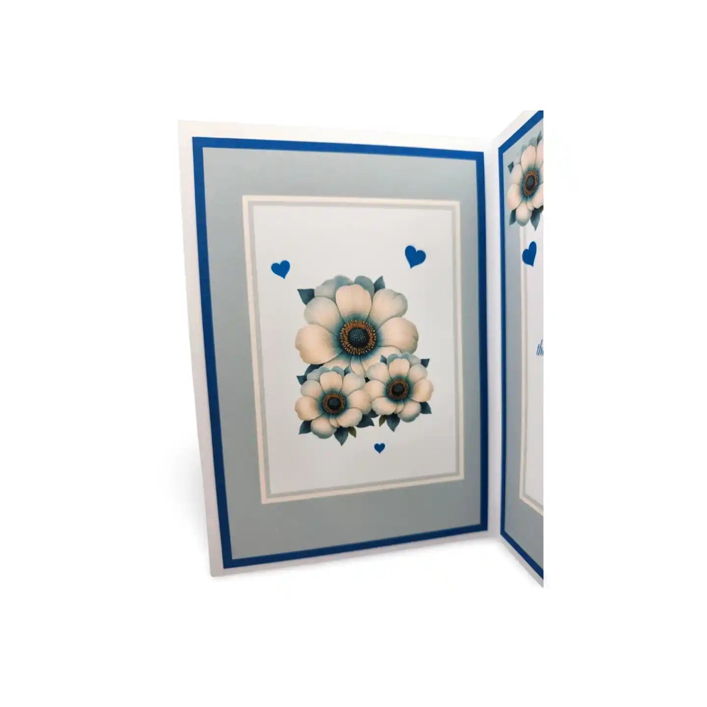 Greeting card with floral design on a white background