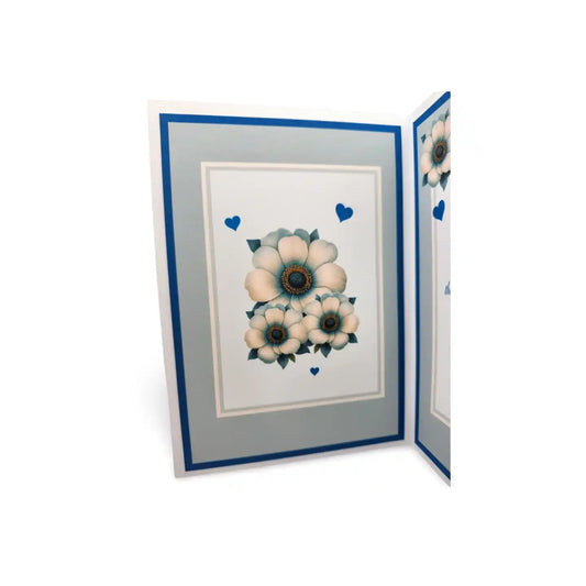 Greeting card with floral design on a white background