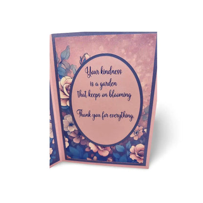 Greeting card with floral design and message on a white background