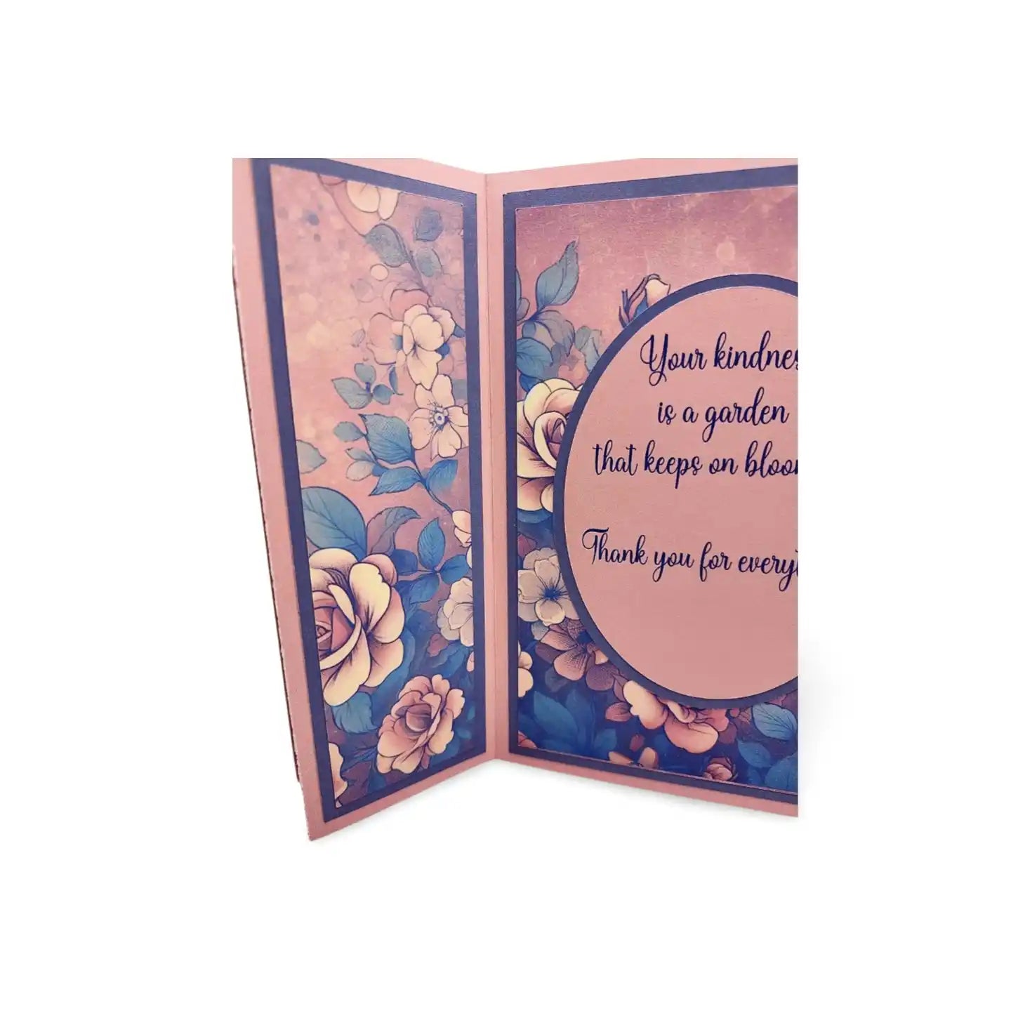 Floral design card with text on a white background