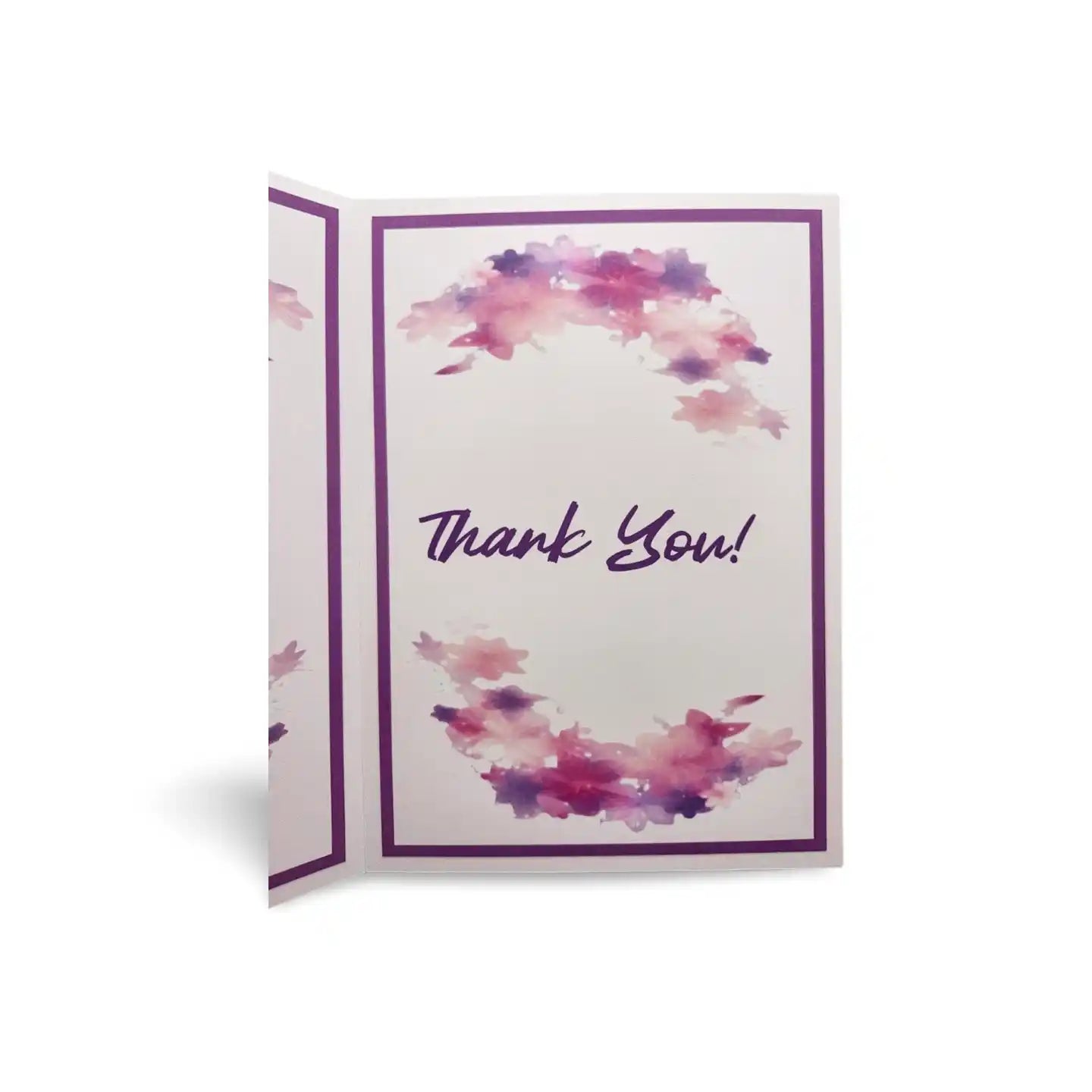 Card with watercolor design and 'Thank You!' text on a white background
