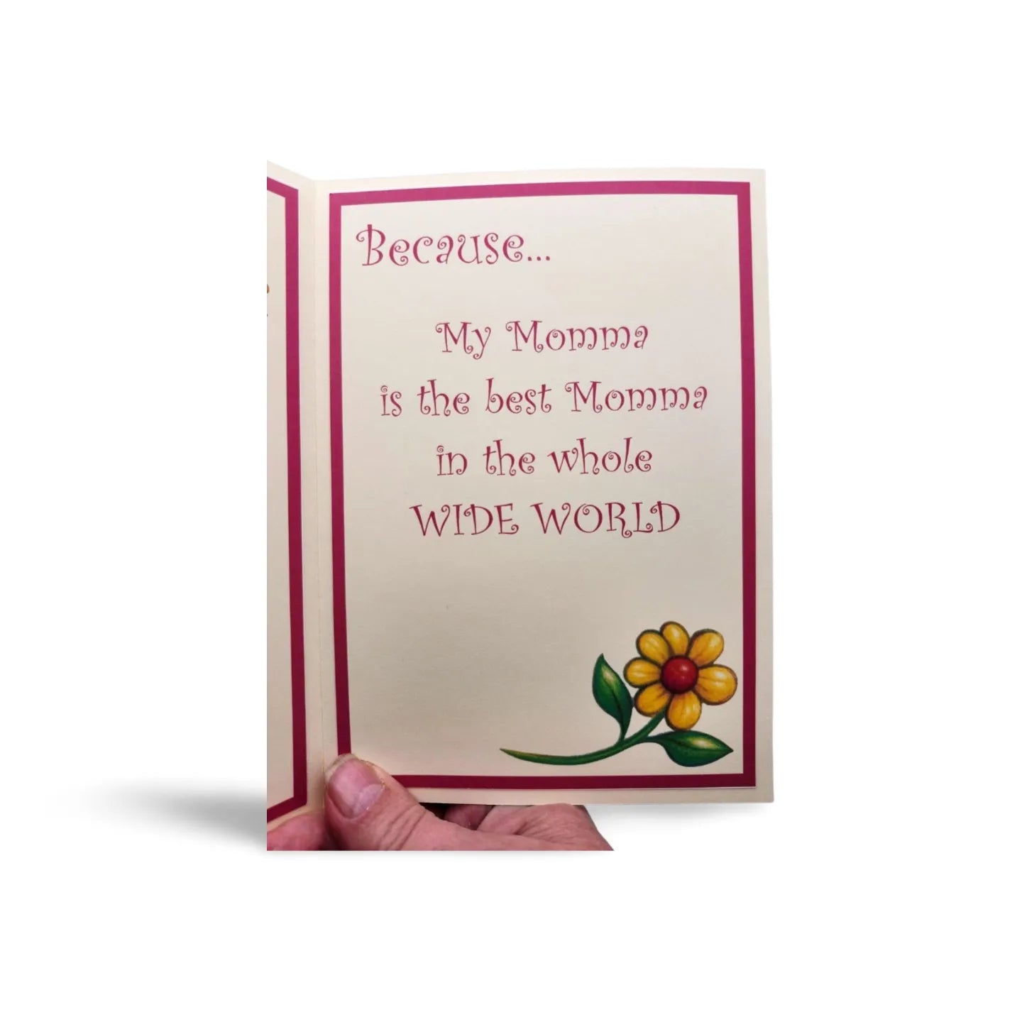 Card with text 'Because.