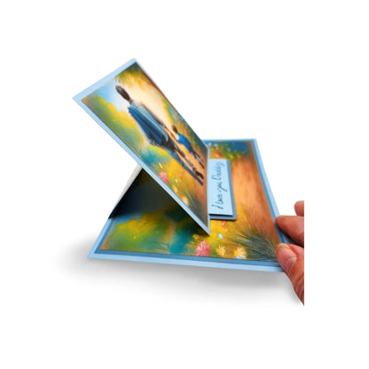 Colorful greeting card with artistic design on a white background