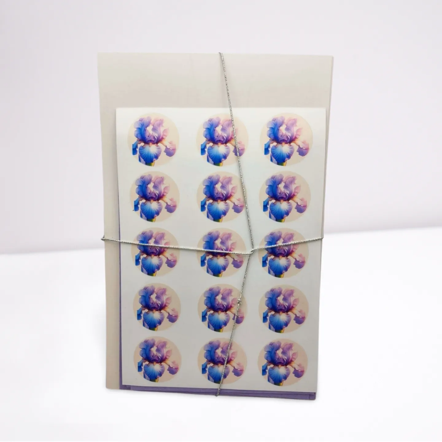 Pack of stickers with floral design on a white background