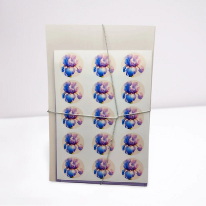 Pack of stickers with floral design on a white background