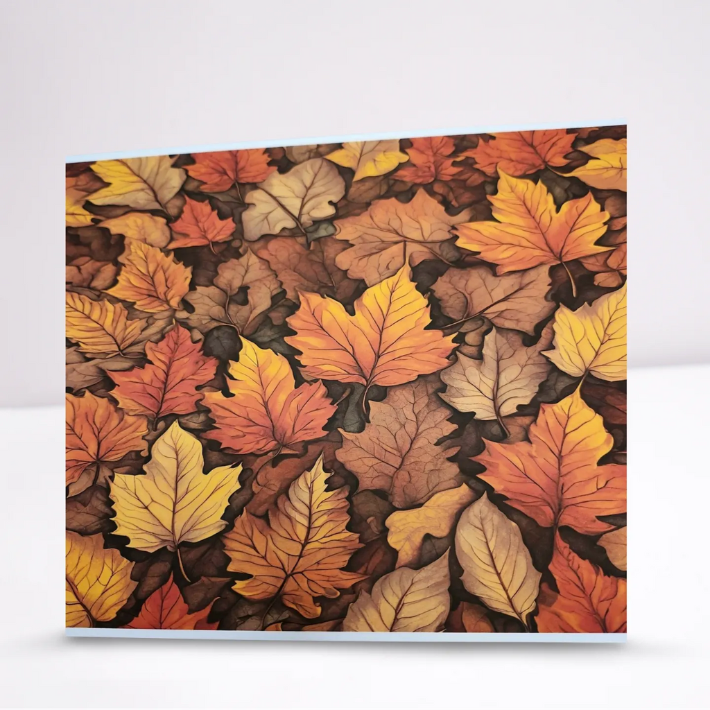Pattern of autumn leaves on a white background