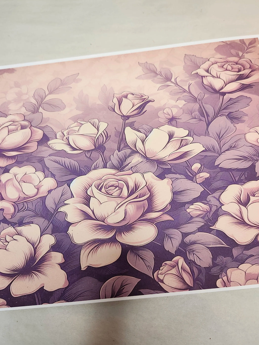 Floral pattern with roses on a textured surface