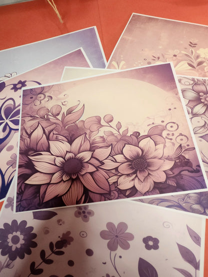 Floral design prints on a surface