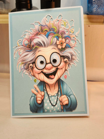 Crazy Grandma Card — 5 × 7 Layered Card — Digital Download
