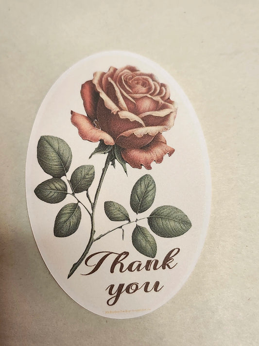 Rose Thank you sticker