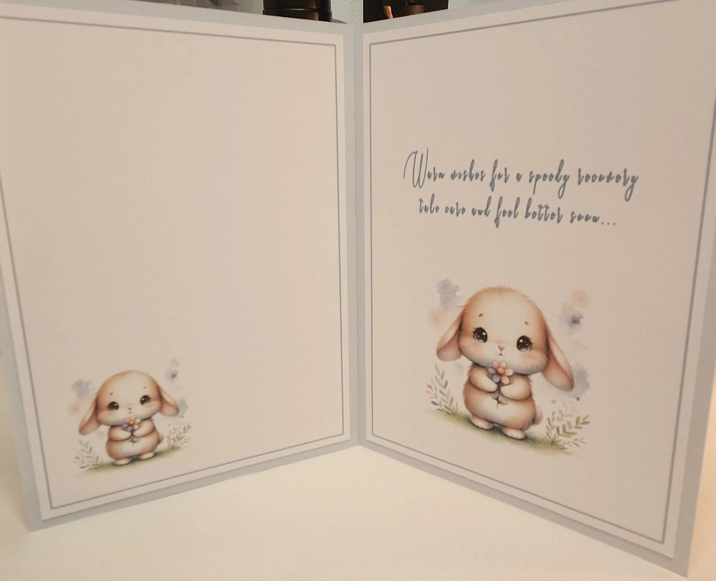 Bunny Hugs Get Well Card — 5 × 7 Layered Eclipse Card — Digital Download
