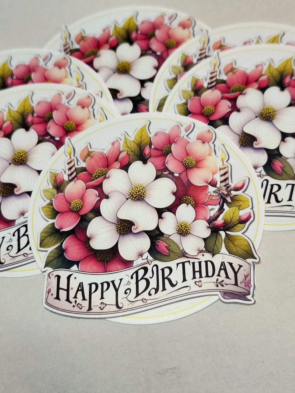 Set of birthday stickers