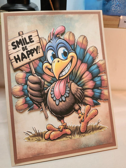 Thanksgiving Be Happy — 5 × 7 Layered Card — Digital Download