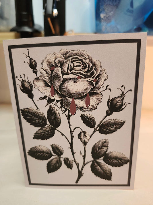 Bleeding Rose — A2 Notecard — Digital Download