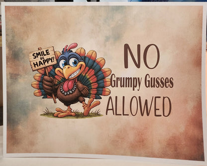 No Grumpy Gusses Allowed — Thanksgiving Print — Digital Download