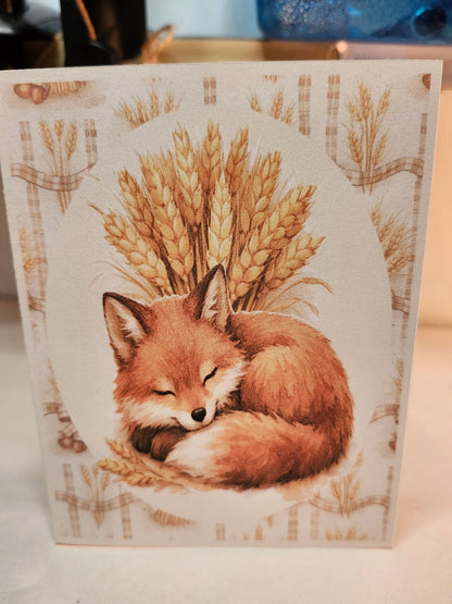 Sleeping Fox — A2 Notecard — Digital Download