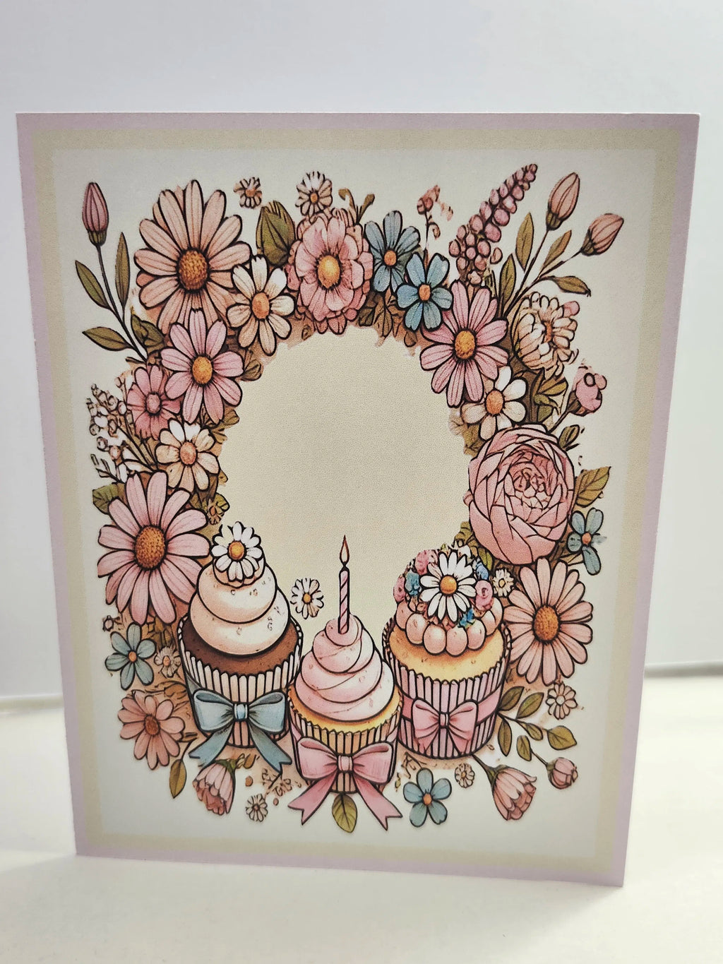 Birthday Cupcake Notecard – A2 Card – Digital File (SVG for Silhouette Studio)